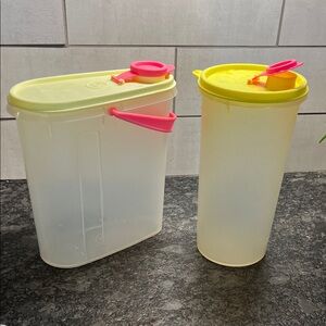 Vintage Tupperware Beverage Buddy /Slim line Pitcher & Handolier Bev Pitcher